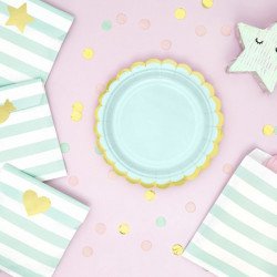 Assiettes pastel menthe (x8)