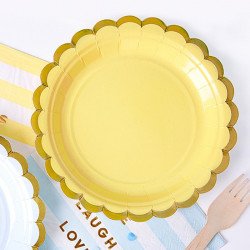 Assiettes pastel jaune (x8)