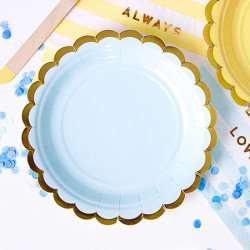 Assiettes pastel bleu (x8)