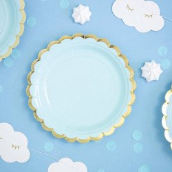 Assiettes pastel bleu (x8)