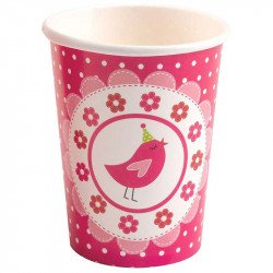 Gobelet little bird rose bonbon (x8)