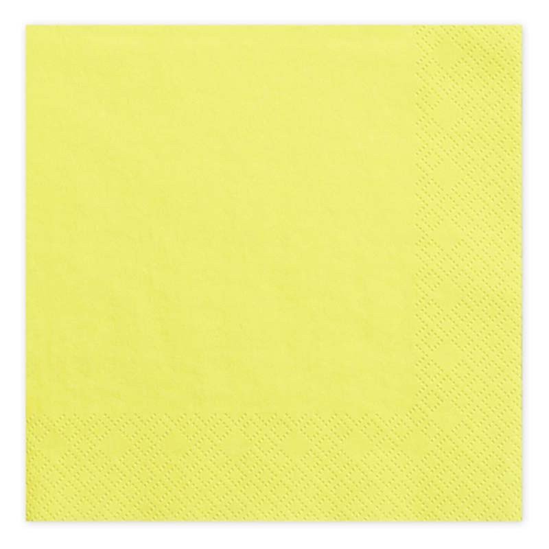 Serviettes Pastel jaune (x20)