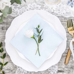 Serviettes Pastel bleu sur une assiette blanche (x20)