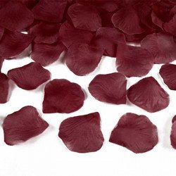 Pétales avec feuilles en tissu couleur bordeaux