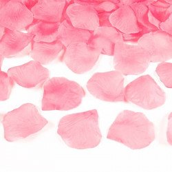 Pétales avec feuilles en tissu couleur rose