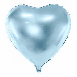 Grand ballon mylar coeur bleu ciel