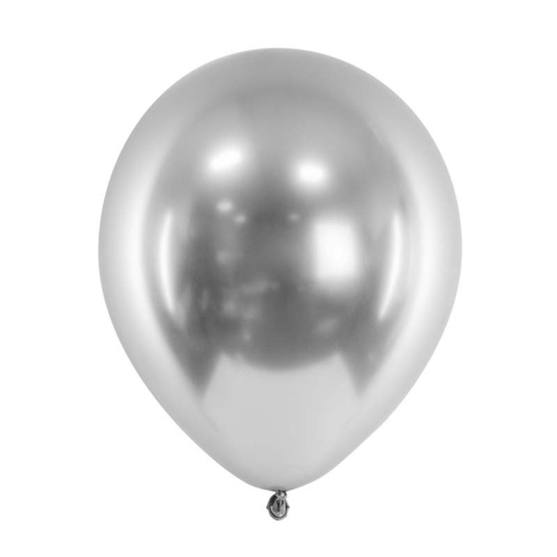 Ballons chromés - 30 cm (x3) Argent