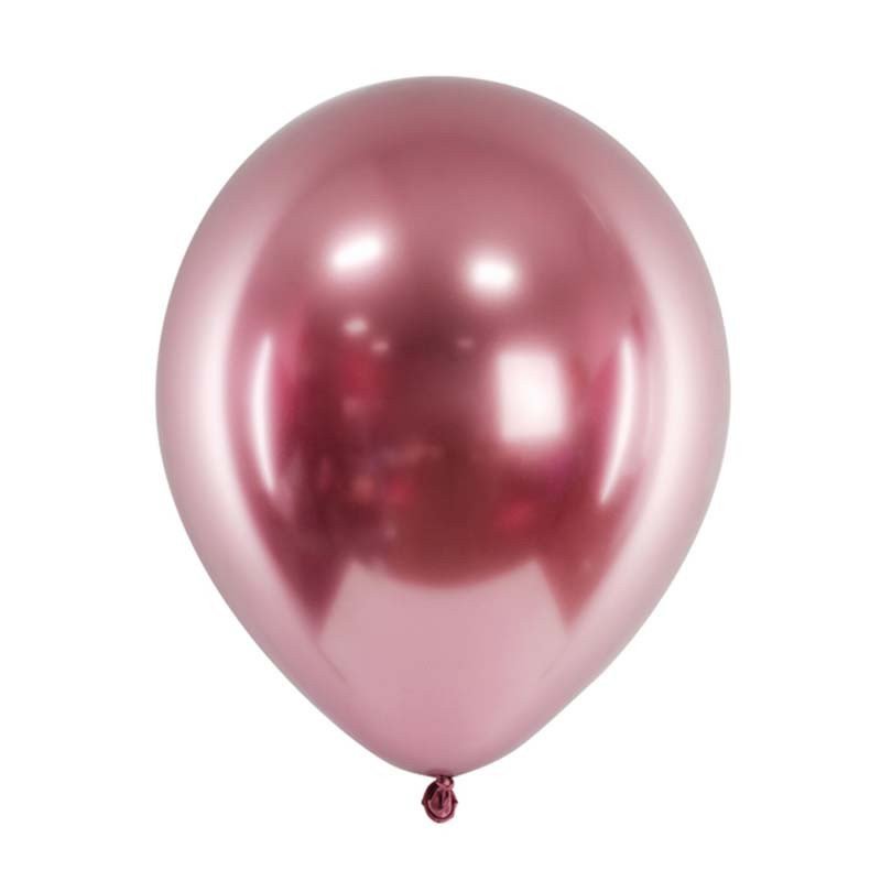 Ballons chromés - 30 cm (x3) Rose