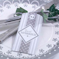 Étiquette Vintage "Just Married" argent