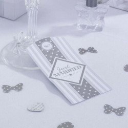 Étiquette Vintage "Just Married" argent