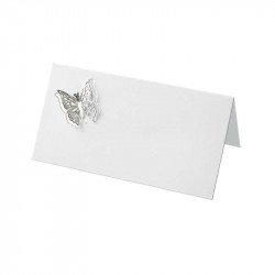 Marque place papillon 3D blanc (x10)