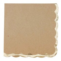 Serviettes krafts liseré doré (X16)