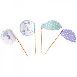 Décoration pour cupcakes baby shower purple (x20)