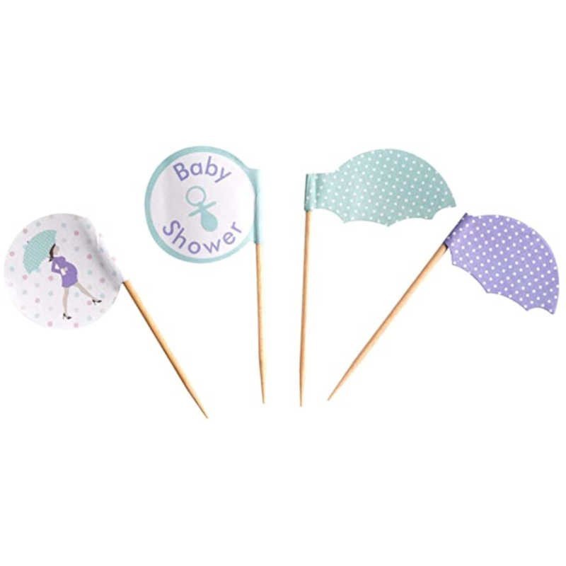 Décoration pour cupcakes baby shower purple (x20)