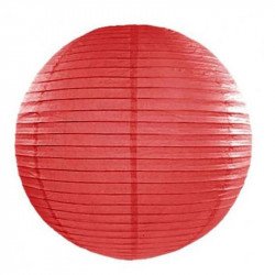 Lampion en papier uni rouge - 20 cm