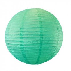 Lampion en papier uni vert emeraude - 30 cm