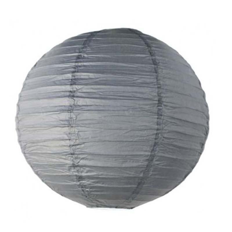 Lampion en papier uni gris - 30 cm