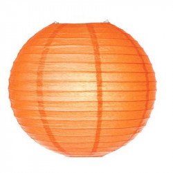 Lampion en papier uni orange - 35 cm