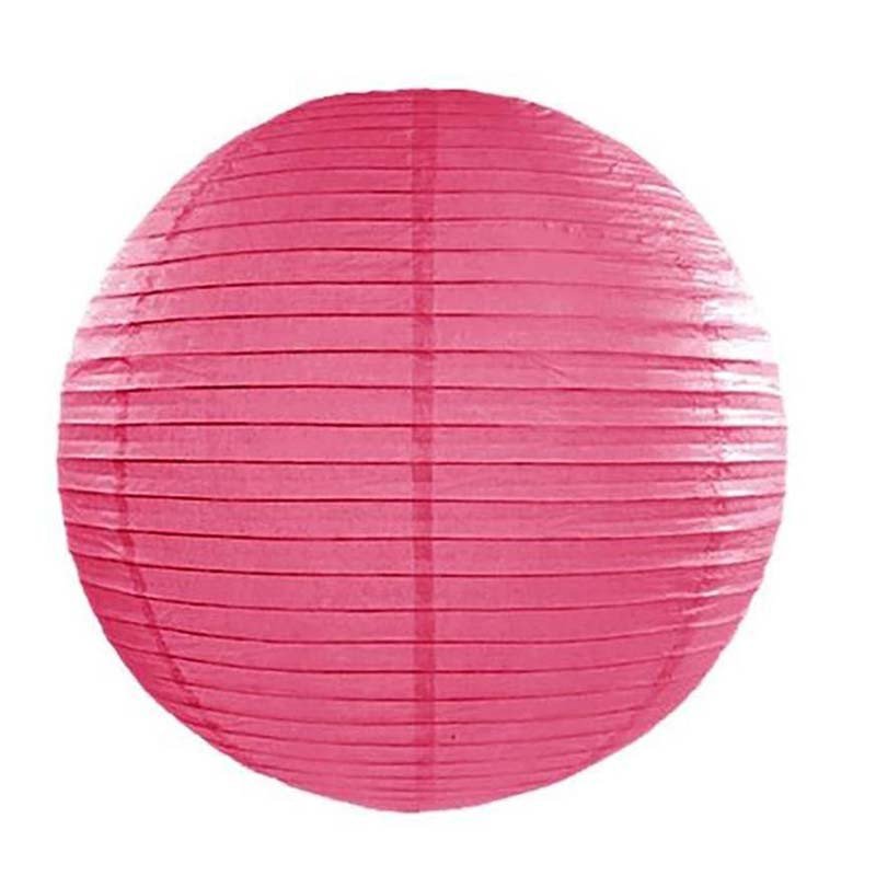 Lampion en papier uni fuchsia - 40 cm