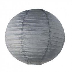 Lampion en papier uni gris - 40 cm