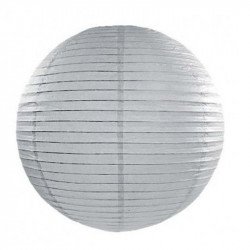 Lampion en papier uni gris clair- 40 cm