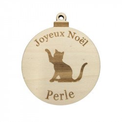 Boule de Noël chat joueur