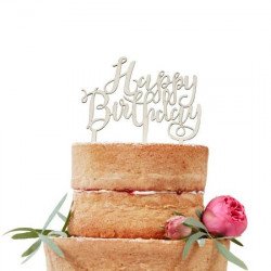 Cake Topper en bois "Joyeux Anniversaire"