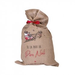 Sac cadeaux Père Noël Toile de Jute