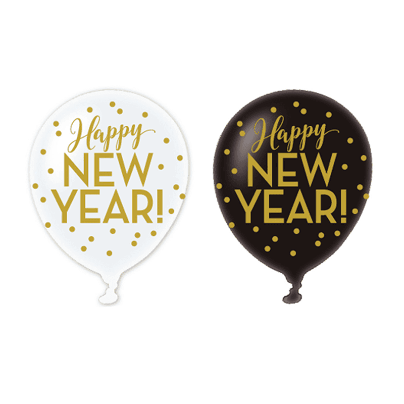 Ballons Latex "Happy New Year" (x6)