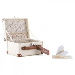 Urne mini valise blanche