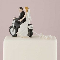 Figurine Couple de mariés à moto