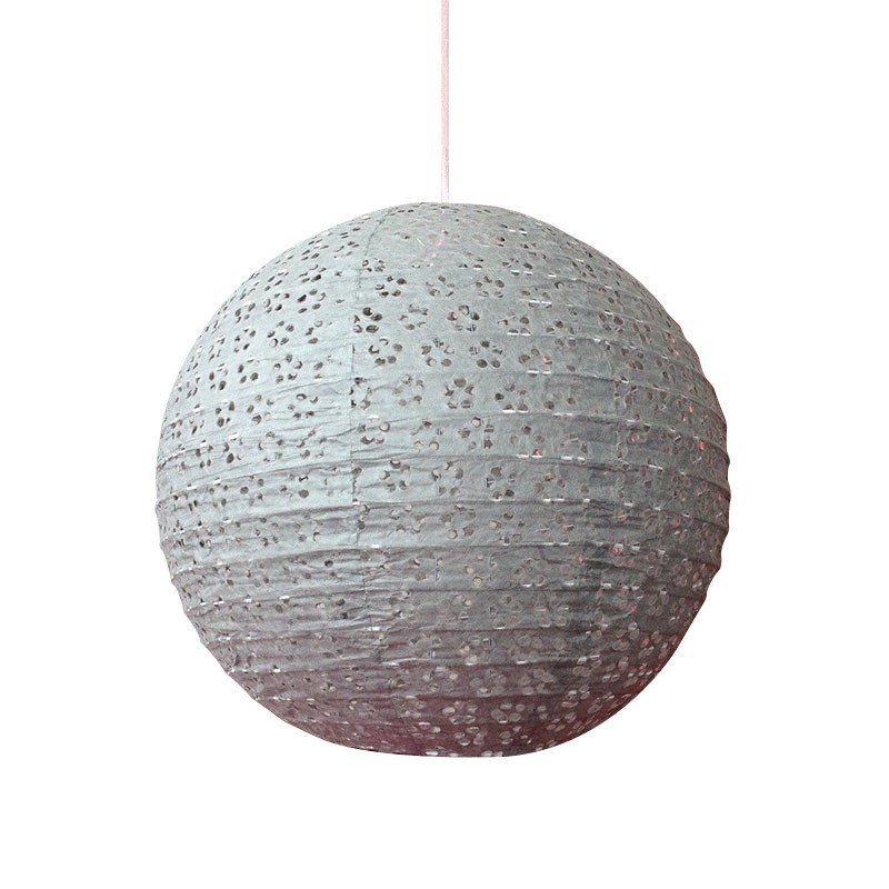 Lampion dentelle gris - 35 cm 