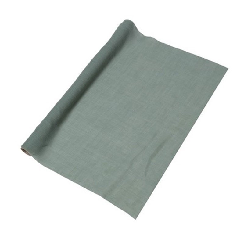 Chemin de table large en Mousseline vert de gris - 5M