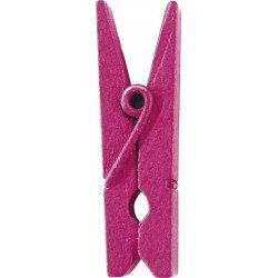 Pince en bois fuchsia (x12)