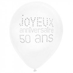 Ballons "Joyeux Anniversaire 50 ans" (x8)