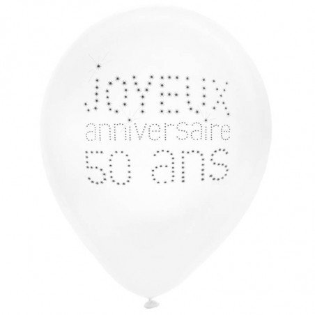 Ballons "Joyeux Anniversaire 50 ans" (x8)