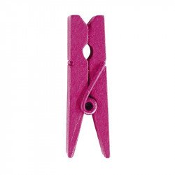 Pinces en bois (mini x24) fuchsia