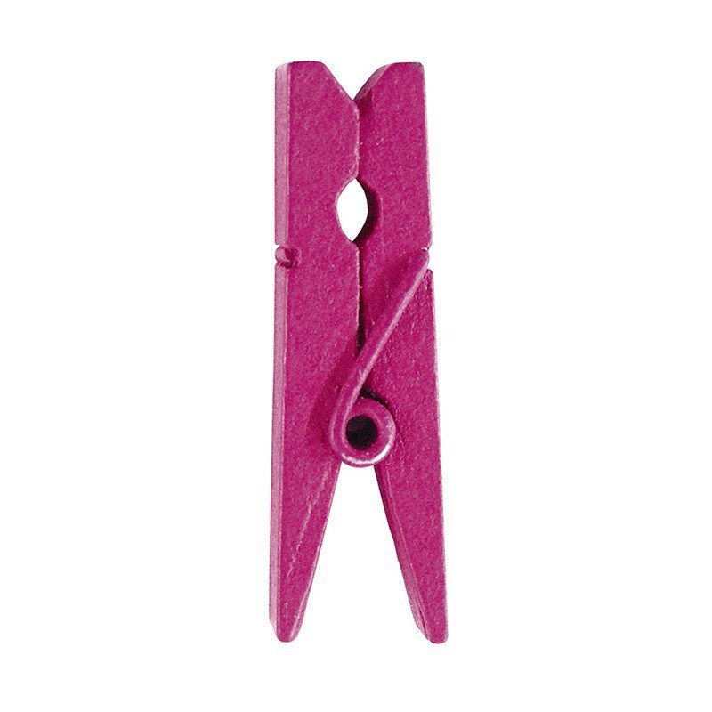 Pinces en bois (mini x24) fuchsia