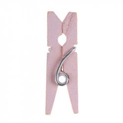 Pinces en bois (mini x24) rose pastel