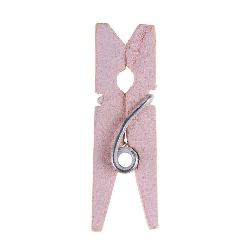 Pinces en bois (mini x24) rose pastel