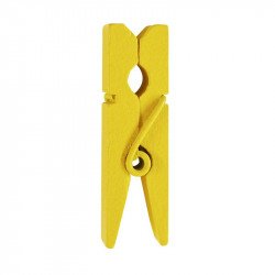 Pinces en bois (mini x24) jaune