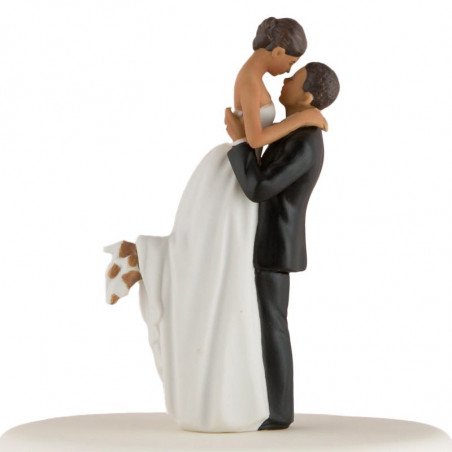 Figurine couple romance peau mate