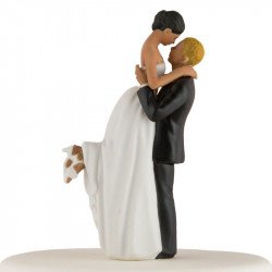 Figurine couple romance peau mate