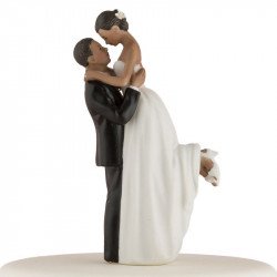 Figurine couple romance peau noire