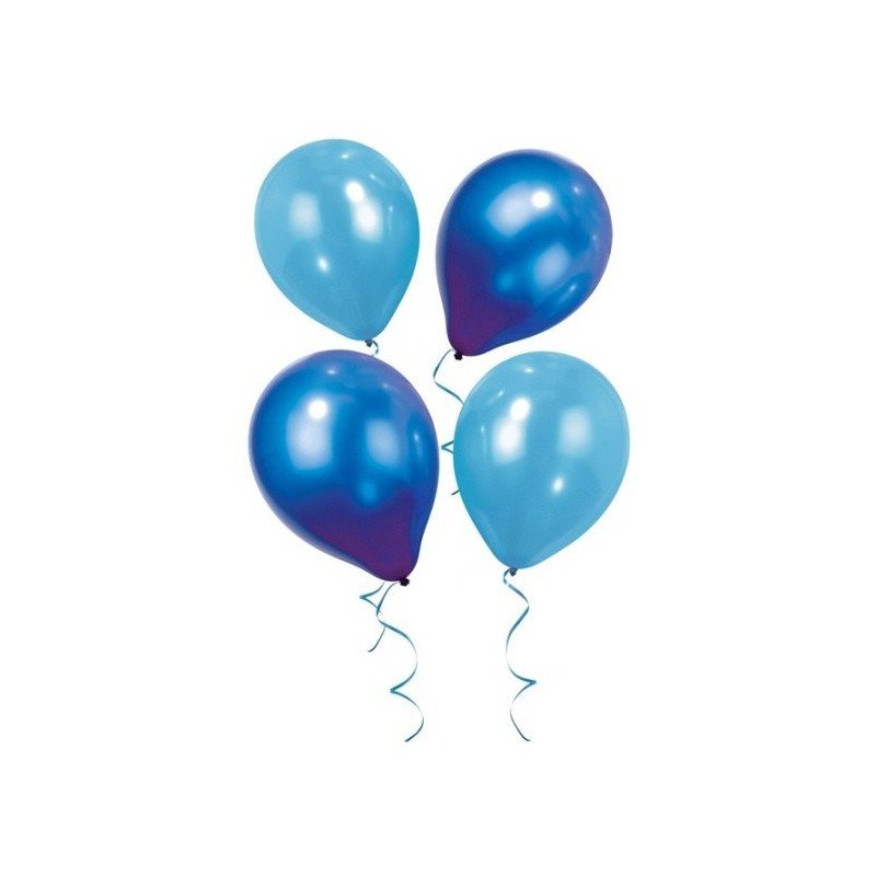 Ballons irisés deux nuances de bleu (x12)