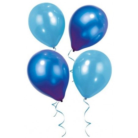 Ballons irisés deux nuances de bleu (x12)