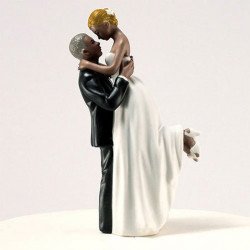 Figurine couple romance peau noire