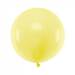 Ballon Rond Géant Jaune Pastel - 60 cm