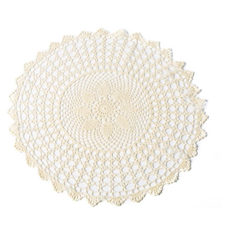 Napperon crochet ivoire diamètre 50 cm