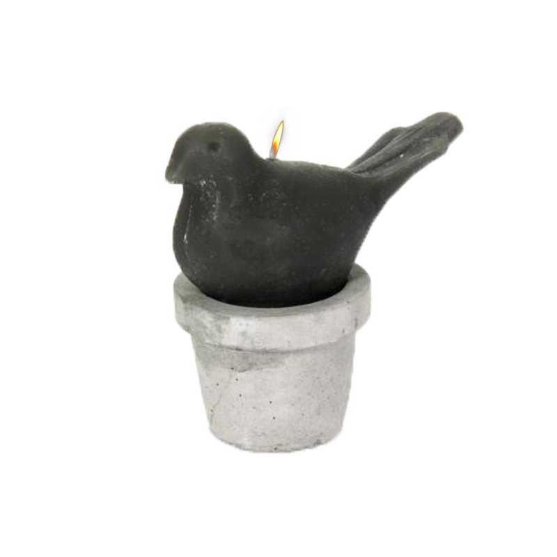 Petit oiseau décoratif sur pot 